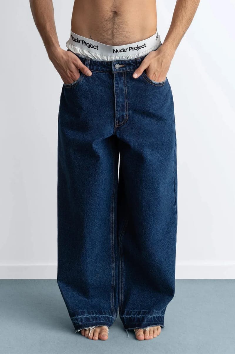 Blue wide-leg jeans